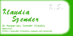 klaudia szender business card